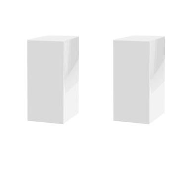 2 Pack White Pedestal Platform Tall Box 12" x 12" x 32" No Lid Art Exhibit Sample Flower Arrangement Display Plant Cube Retail Riser Collectible Cover 5 Sided by Marketing Holders image