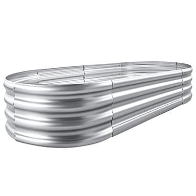 Land Guard Galvanized Raised Garden Bed Kit, Galvanized Planter Garden Boxes Outdoor, Oval Large Metal for Vegetables………… image