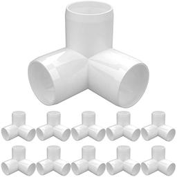 letsFix 1/2" PVC Fittings 3 Way (10-Pack), Furniture Grade PVC Pipe Connector 1/2 Inch PVC Elbow for All DIY PVC Structure and Frames, UV Resistant, Fits 1/2" Sch 40 PVC Pipes image