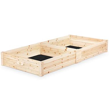 Boldly Growing Wooden Raised Garden Bed Kit – Large Outdoor Elevated Ground Planter Beds for Growing Fruit/Vegetables/Herbs – (90 x 47 x 11) inches – Natural Rot-Resistant Wood Lasts Years… image