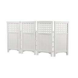 Suncast 4 Panel Reversible Outdoor Screen Enclosure, 44" (H) x 23" (W) per, White image