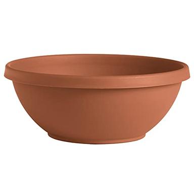 Bloem Terra Bowl Planter: 14", Terracotta, (No Saucer Included) Matte Finish, Durable Resin, Optional Drainage Holes, Large Planting Area, Indoor & Outdoor Use, Gardening, Saucer Optional image