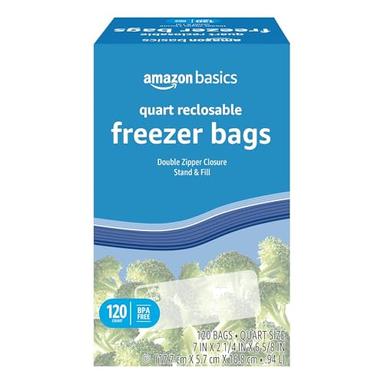 Amazon Basics Freezer Quart Bags, 120 Count (Previously Solimo) image