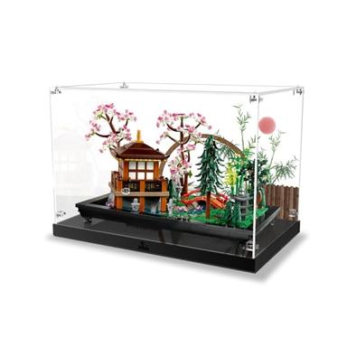 NAOCARD Acrylic Display Case for Lego Icons Tranquil Garden 10315 Creative Building Set, Dustproof Display Box (Only Case, No Lego Model) Clear Acrylic Plate with Base & HD Painted Background image