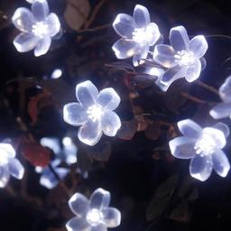 FULLBELL LED Lights for Bedroom Flower String Lights 33 Feets 100 LED Memory String Lights Indoor Outdoor Fairy Lights Bedroom Wedding Party Wall Home Decor Tiktok Trends Items (White) image