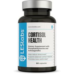 LES Labs Cortisol Health – Stress Relief, Balanced Cortisol Response, Relaxation & Deep Sleep – Phosphatidylserine, Magnesium, Magnolia Bark, Rhodiola Rosea & Ashwagandha – Non-GMO – 60 Capsules image