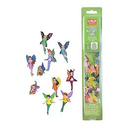 Wild Republic Fairy Figurines Tube, Fairy Toys, Ten Fairy Figures with Five Different Poses All with Different Hair and Outfit Colors , 10 Piece Set image