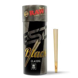 RAW Black Cones King Size | 50 Pack | Natural Pre Rolled Rolling Paper Pressed Extra Fine for Thin, Slow Burning, Naturally Translucent Paper with Tips & Packing Tubes Included image