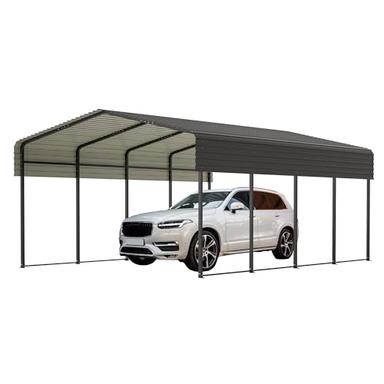LZbeiteM Car Port, 13x20 FT Metal Carport, Heavy Duty Carport Canopy, Metal Garage Car Tent, Outdoor Car Shelter Shade with Galvanized Steel Roof, Frame, for Car, Truck, Pickup, SUV, Tractor, and Boat image