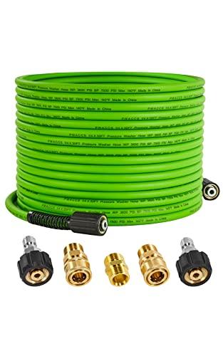 PWACCS Pressure Washer Hose for Power Washer – 3600 PSI Kink Resistant Pressure Washing Extension Hose 50 FT x 1/4" – Universal Electric Power Wash Hose for Replacement – Compatible with M22 Fittings image