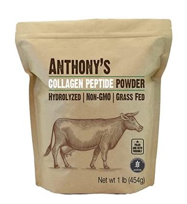Anthony's Collagen Peptide Powder, 1 lb, Pure Hydrolyzed, Gluten Free, Keto and Paleo Friendly, Grass Fed, Unflavored, Non GMO image