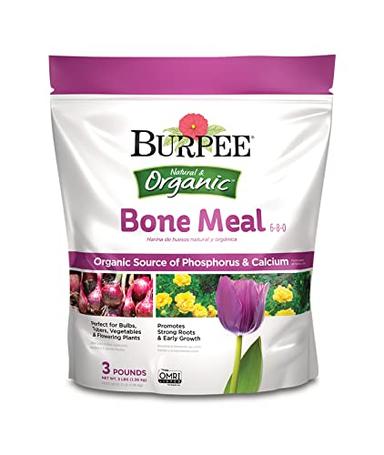 Burpee Bone Meal Fertilizer | Add to Potting Soil | Strong Root Development | OMRI Listed for Organic Gardening | for Tomatoes, Peppers, and Bulbs, 1-Pack, 3 lb (1 Pack) image