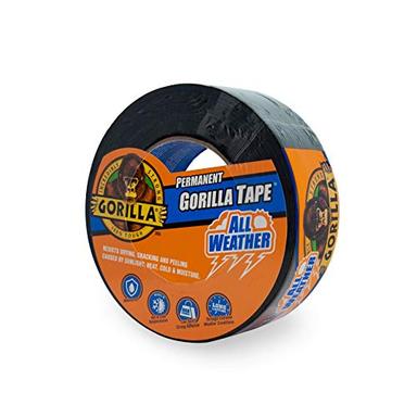 Gorilla All Weather Outdoor Waterproof Duct Tape, UV and Temperature Resistant, 1.88" x 25 yd, Black, (Pack of 1) image