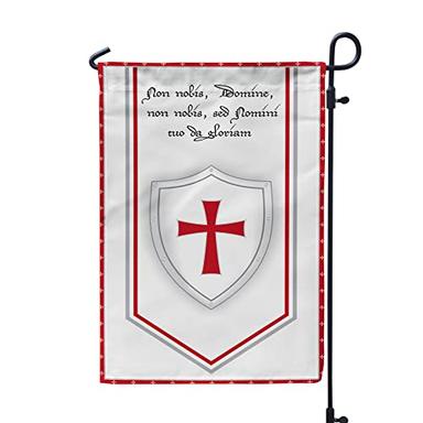 Knights Templar Flag Banner Showcase Affiliation Membership Decoration Banner - Durable Nylon with Vibrant Double-Sided 12x19 Garden Flag - Ideal Decor for Yard, Garden, Front Lawn, Indoor and Outdoor image