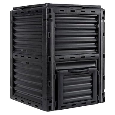 F2C Garden Compost Bin from BPA Free Material -80 Gallon(300 L) Large Compost Bin Aerating Outdoor Compost Box Easy Assembling, Lightweight, Fast Creation of Fertile Soil, Black image