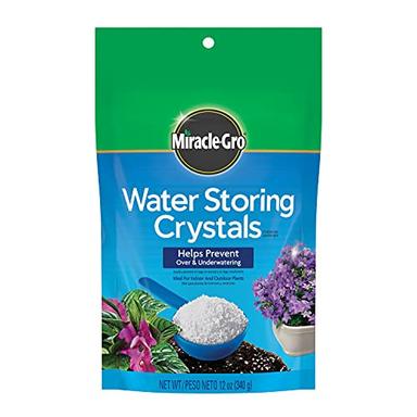 Miracle-Gro Water Storing Crystals, Helps Prevent Over and Underwatering in Outdoor and Indoor Plants, 12 oz. image