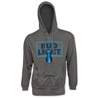 Bud Light Logo Beer Pouch Hoodie XL Grey image