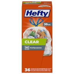 Hefty Clear Trash Bags, Clear, 30 Gallon, 36 Count image