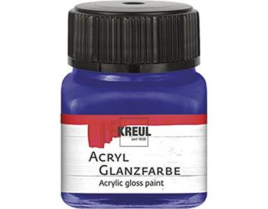 KREUL 640098 79207 Gloss, 20 ml Glass in Dark Blue, Shiny Smooth Acrylic Painting and Crafting, Water-Based, Saliva-Resistant, Quick-Drying and Opaque, darkblue image