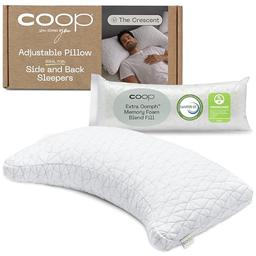 Coop Home Goods The Original Crescent Adjustable Pillow, King Bed Pillows for Shoulder, Neck & Head Support, Crescent Foam Pillows - Medium Firm for Back & Side Sleeper, CertiPUR-US/GREENGUARD Gold image