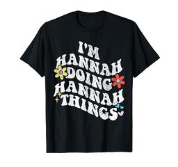 Retro Groovy Im HANNAH Doing HANNAH Things Funny Mother's T-Shirt image