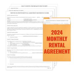 Month to Month Rental Agreement Forms Kit - Comprehensive Monthly Lease Agreement for Rental Property - Includes Reference Guide & 3 Blank Monthly Rental Lease Agreements Forms image