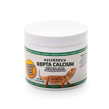 Fluker's Calcium Powder for Reptiles - Premium Reptile Calcium Powder with Added Vitamin D3, for Strong Healthy Bones and Vital Functions - Ideal for Lizards, Snakes, Turtles, Frogs - Made in USA - 4oz image