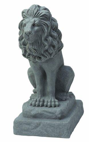 EMSCO Group Guardian Lion Statue – Natural Granite Appearance – Made of Resin – Lightweight – 28” Height image