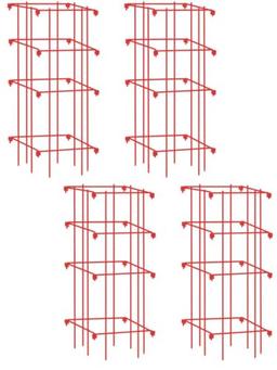 Gardeners Supply Company Lifetime Tomato Cages Plant Stand | Heavy Gauge Sturdy Garden Plants Support for Tomatoes and Other Climbing Plants | No Assembly Needed - Red (Set of 4) image