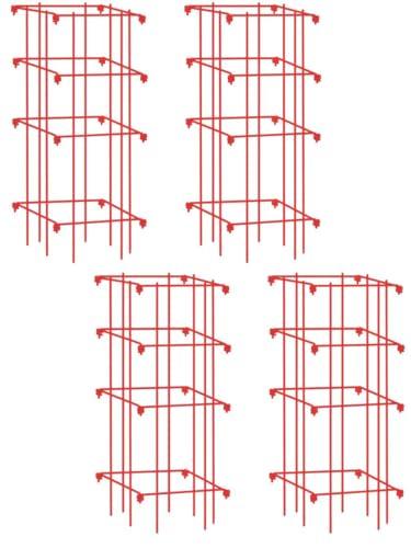Gardeners Supply Company Lifetime Tomato Cages Plant Stand | Heavy Gauge Sturdy Garden Plants Support for Tomatoes and Other Climbing Plants | No Assembly Needed - Red (Set of 4) image