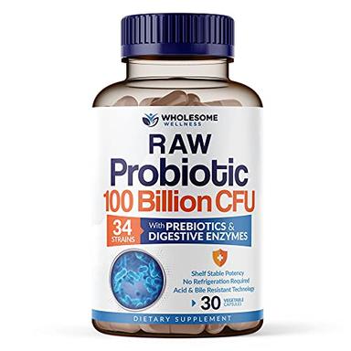 Organic Probiotics 100 Billion CFU, Dr Formulated Probiotics for Women, Probiotics for Men and Adults, Complete Shelf Stable Probiotic Supplement with Prebiotics & Digestive Enzymes; 30 Capsules image
