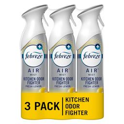 Febreze Room Air Fresheners, Home & Kitchen Room Fresheners, Air Freshener Spray, Odor Fighter Air Freshener for Home, Fresh Lemon Scent, 8.8 oz. Aerosol Can (Pack of 3) image