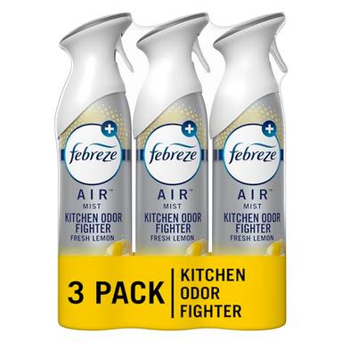 Febreze Room Air Fresheners, Home & Kitchen Room Fresheners, Air Freshener Spray, Odor Fighter Air Freshener for Home, Fresh Lemon Scent, 8.8 oz. Aerosol Can (Pack of 3) image