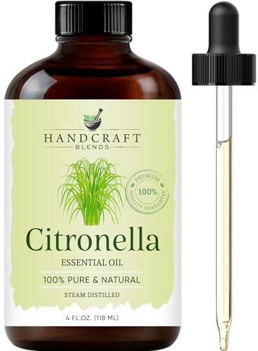 Handcraft Blends Citronella Essential Oil - Huge 4 Fl Oz - 100% Pure and Natural - Premium Grade with Glass Dropper image