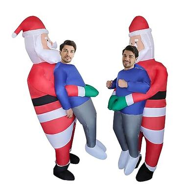 DeHasion Inflatable Santa Holding Me Costume for Adults/Christmas Parade image