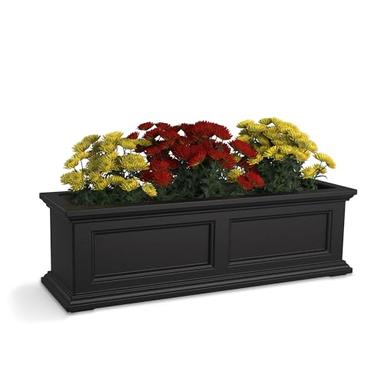 Mayne Fairfield 3ft Window Box - Black - Durable Self Watering Resin Planter with Wall Mount Brackets (5822-B) image