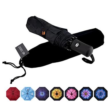 SY COMPACT Travel Umbrella Windproof Automatic LightWeight Unbreakable Umbrellas-Factory outlet umbrella (Black) image