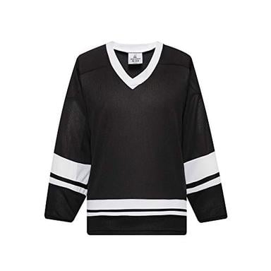 EALER H400 Series Blank Ice Hockey Practice Jersey League Jersey for Men and Boys - Senior and Junior - Adult and Youth Black/White image