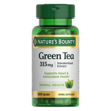 Nature's Bounty Green Tea Pills and Herbal Health Supplement, Supports Heart and Antioxidant Health, 315mg, 100 Capsules image