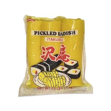 Shirakiku Pickled Radish Takuwan | Japanese Pickle with Sulfites | Ideal for Asian Sushi, Bento Boxes, Sandwiches, and Salads | (3-piece) Pack of 1, 2.2 Pounds image