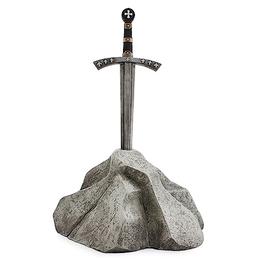 Esterno Sword in Stone Garden Statue (17x10x11 Inches), Arthurian Legend Yard Ornament Decor image