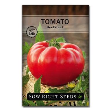 Sow Right Seeds - Beefsteak Tomato Seeds for Planting - Non-GMO Heirloom Packet with Instructions to Plant a Home Vegetable Garden - Indeterminate, Super Large and Bright Red Fruits (1) image