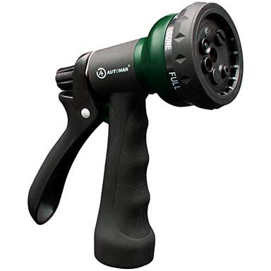 AUTOMAN-Garden-Hose-Nozzle,ABS Water Spray Nozzle with Heavy Duty 7 Adjustable Watering Patterns,Slip Resistant for Plants,Lawn,Washing Cars,Cleaning,Showering Pets & Outdoor Fun. image