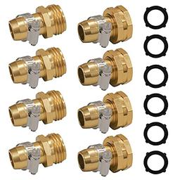 Hourleey Garden Hose Repair Connector with Clamps, Fit for 3/4" or 5/8" Garden Hose Fitting, 4 Set image