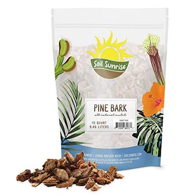 100% Natural Pine Bark Mulch Nuggets (10 Quarts), Small Mulch Chips for Indoor/Outdoor Container Gardening, Ideal for Soil Supplement, Houseplant Mulch, and Terrariums image