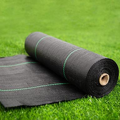 EXTRAEASY Garden Weed Barrier Landscape Fabric,Weed Block Fabric Heavy Duty 3.2OZ,Woven Mulch for Landscaping Ground Cover Weed Control Fabric, Black Garden Bed Liner (1.4ft x 50ft) image