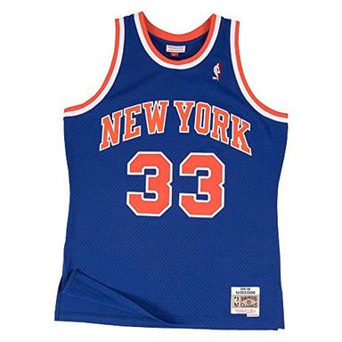 Mitchell & Ness Men's Patrick Ewing New York Knicks NBA Throwback HWC Jersey (Royal, X-Large) image