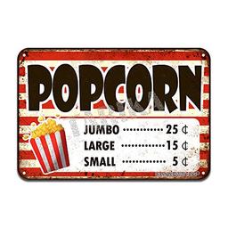 Popcorn Price List Jumbo 25 Cents Large 15 Cnets Small 5 Cents Iron Poster Painting Tin Sign Vintage Wall Decor for Cafe Bar Pub Home Beer Decoration Crafts image