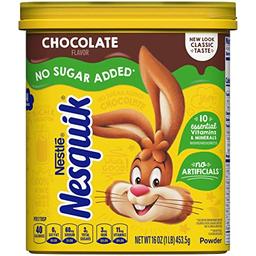 NESTLE NESQUIK No Sugar Added Chocolate Flavored Powder 16 oz. Canister image