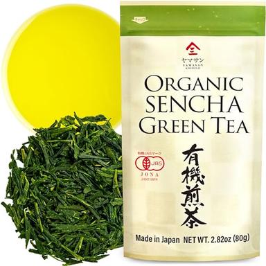 Green Tea leaves Sencha, JAS Certified Organic, Japanese Tea, Uji-Kyoto, 80g Bag 【YAMASAN】 image